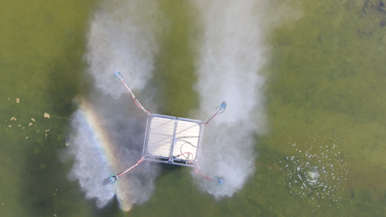 Misty watedroplets above a Varimax™ V-40 EvapoationWorks' Industrial Wastewater evaporator for efficient industrial wastewater management solutions