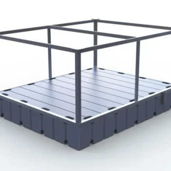 The floating evaporation unit of the EvaporationWorks' patented wastewater evaporation technology